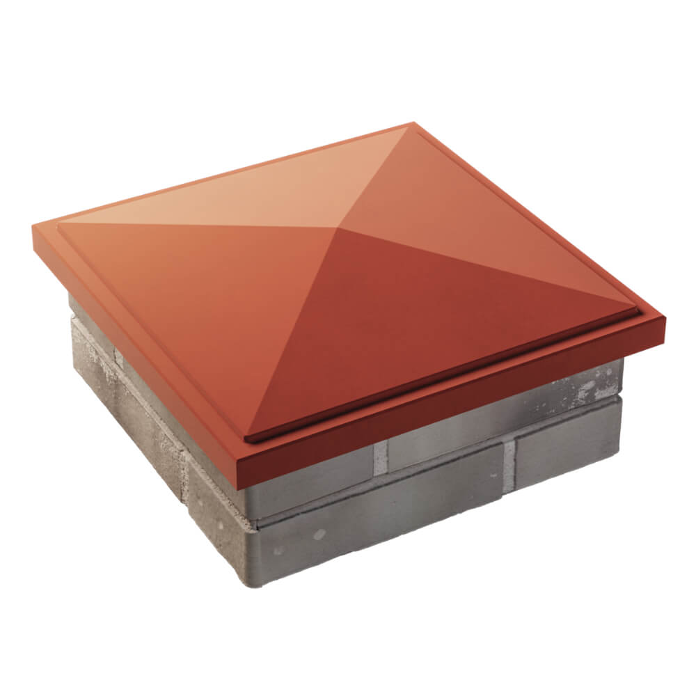 Колпак Zking БонаМоно Красный на столб 1.5х1.5 кирпича (385х385, 400х400мм) в Чите фото