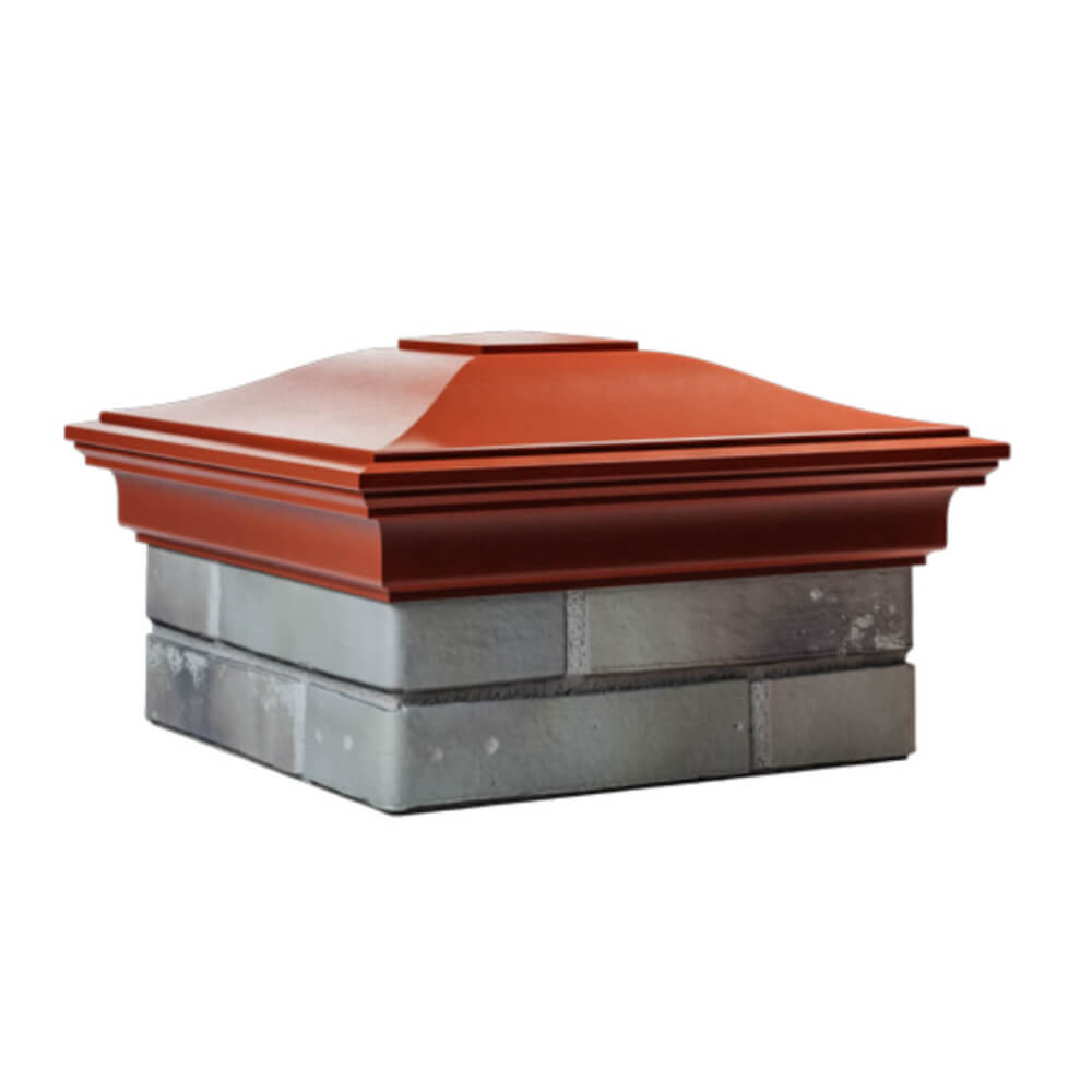 Колпак Zking Монблан Красный на столб 1.5х1.5 еврокирпича 0.7НФ (355х355мм) в Чите фото