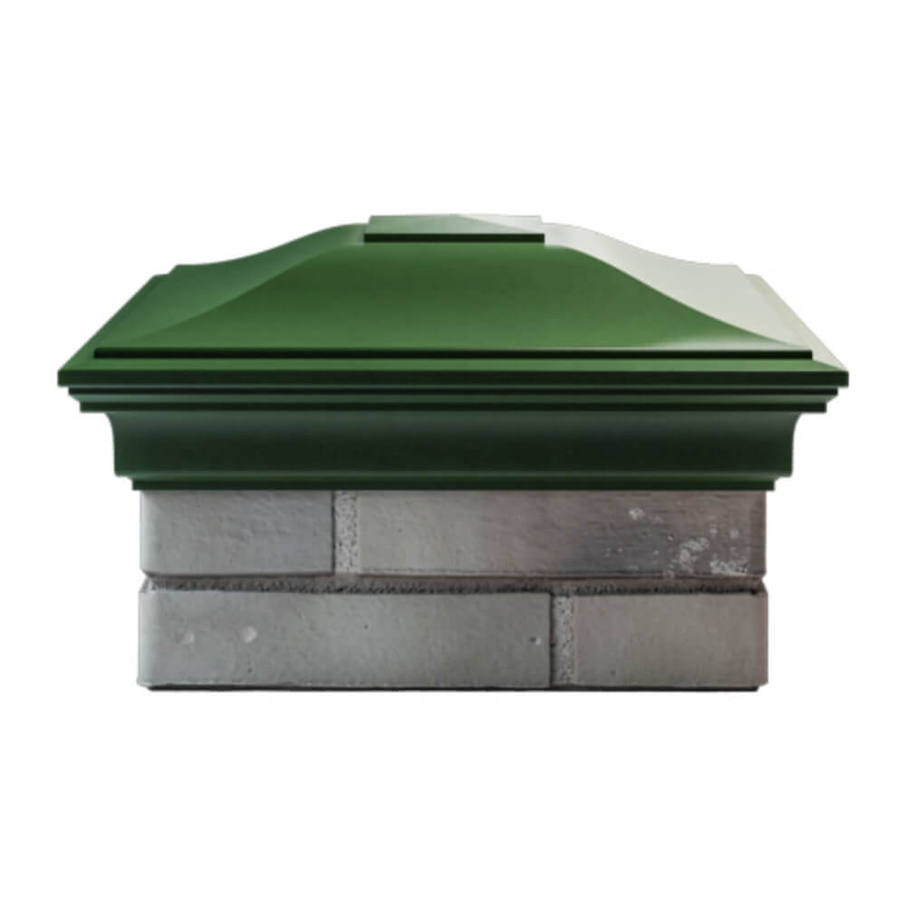 Колпак Zking Монблан Зеленый на столб 1.5х1.5 еврокирпича 0.7НФ (355х355мм) Чита фото