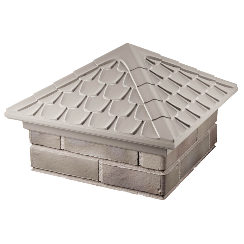 Колпак Zking Эльбрус Бежевый на столб 1.5х1.5 кирпича (385х385мм) в Чите фото