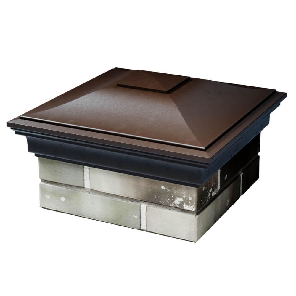 Колпак Zking Монблан Коричневый на столб 1.5х1.5 кирпича (385х385мм) в Чите фото