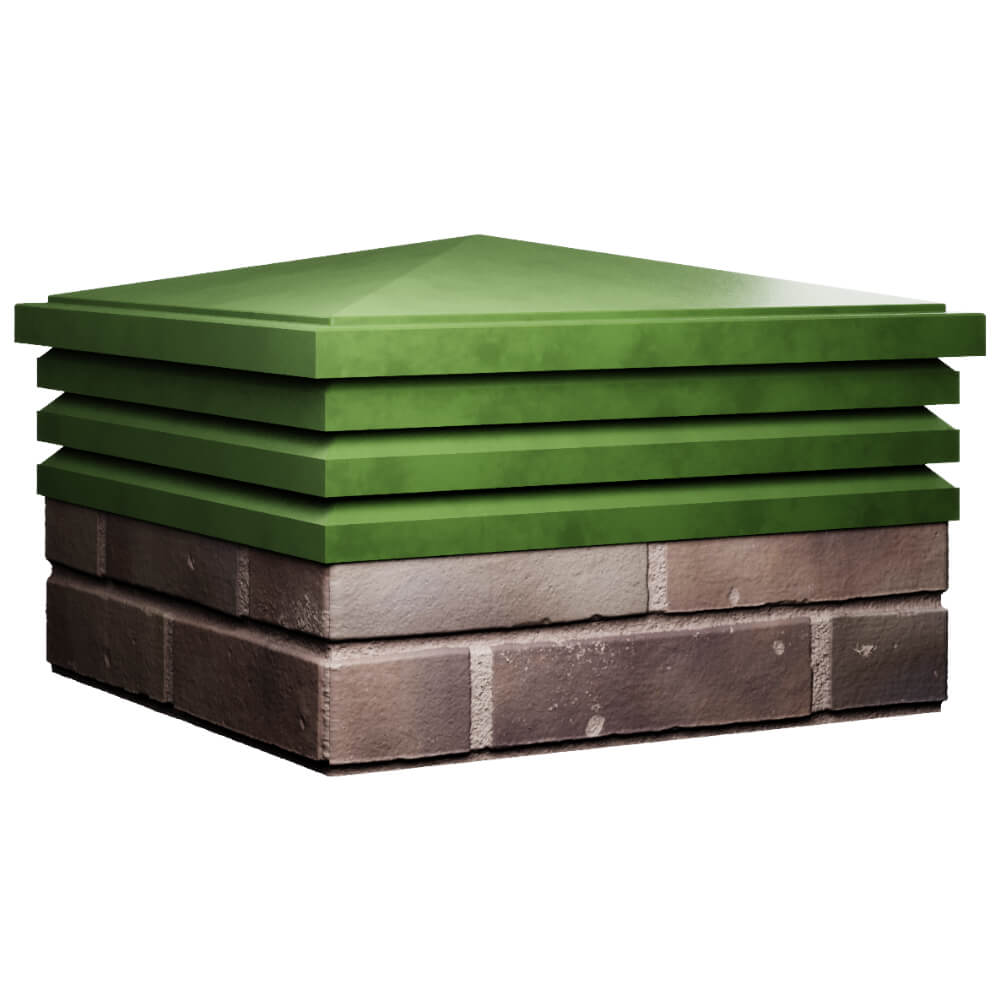 Колпак Zking Бона ХайТек Зеленый на столб 2х2 кирпича (513х513мм) в Чите фото