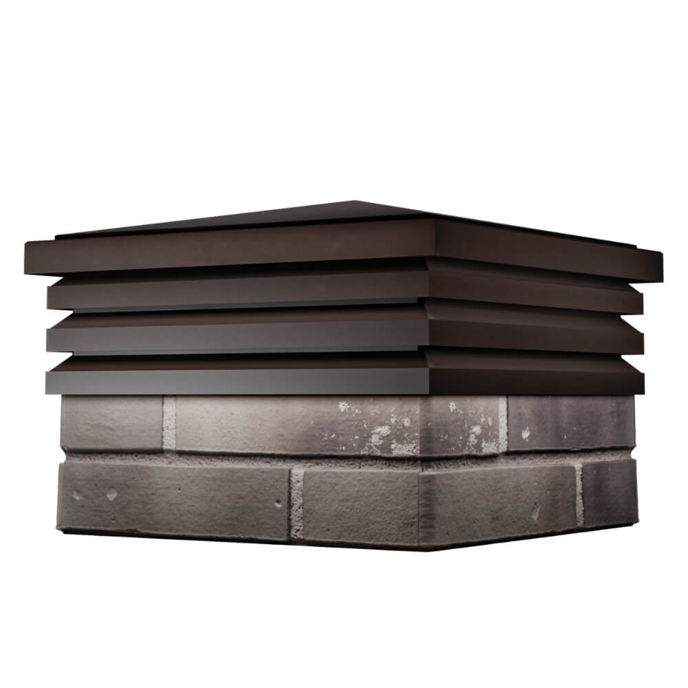 Колпак Zking Бона ХайТек Коричневый на столб 1.5х1.5 кирпича (385х385мм) в Чите фото