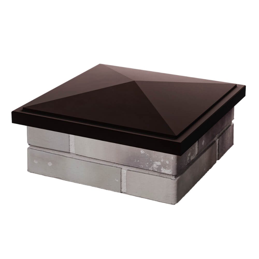 Колпак Zking БонаМоно Коричневый на столб 1.5х1.5 кирпича (385х385, 400х400мм) в Чите фото