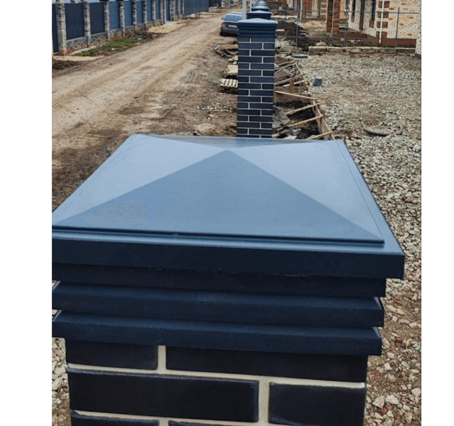 Колпак Zking Бона ХайТек Серый на столб 1.5х1.5 кирпича (385х385мм) в Чите фото