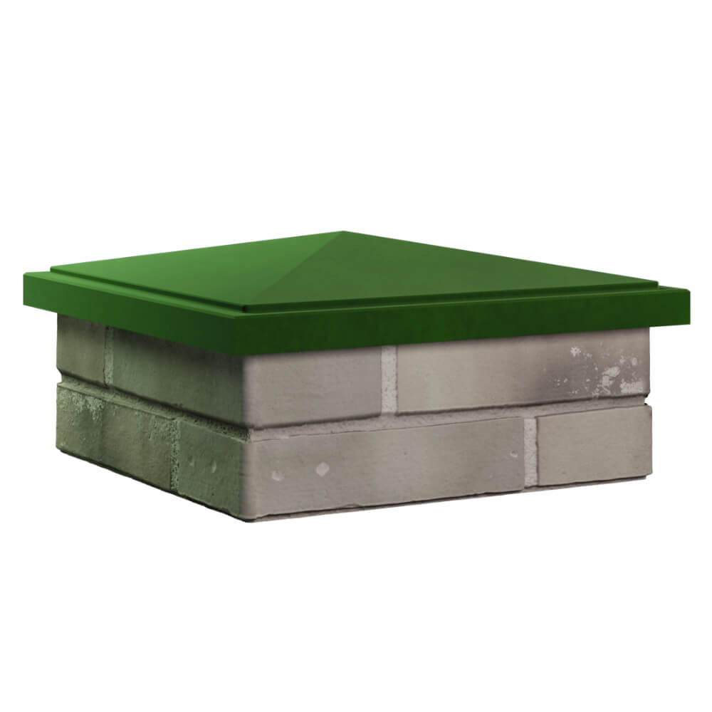 Колпак Zking БонаМоно Зеленый на столб 1.5х1.5 кирпича (385х385, 400х400мм) в Чите фото