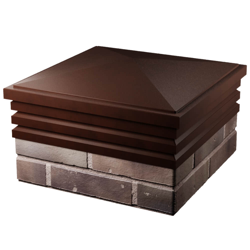 Колпак Zking Бона ХайТек Коричневый на столб 2х2 кирпича (513х513мм) в Чите фото