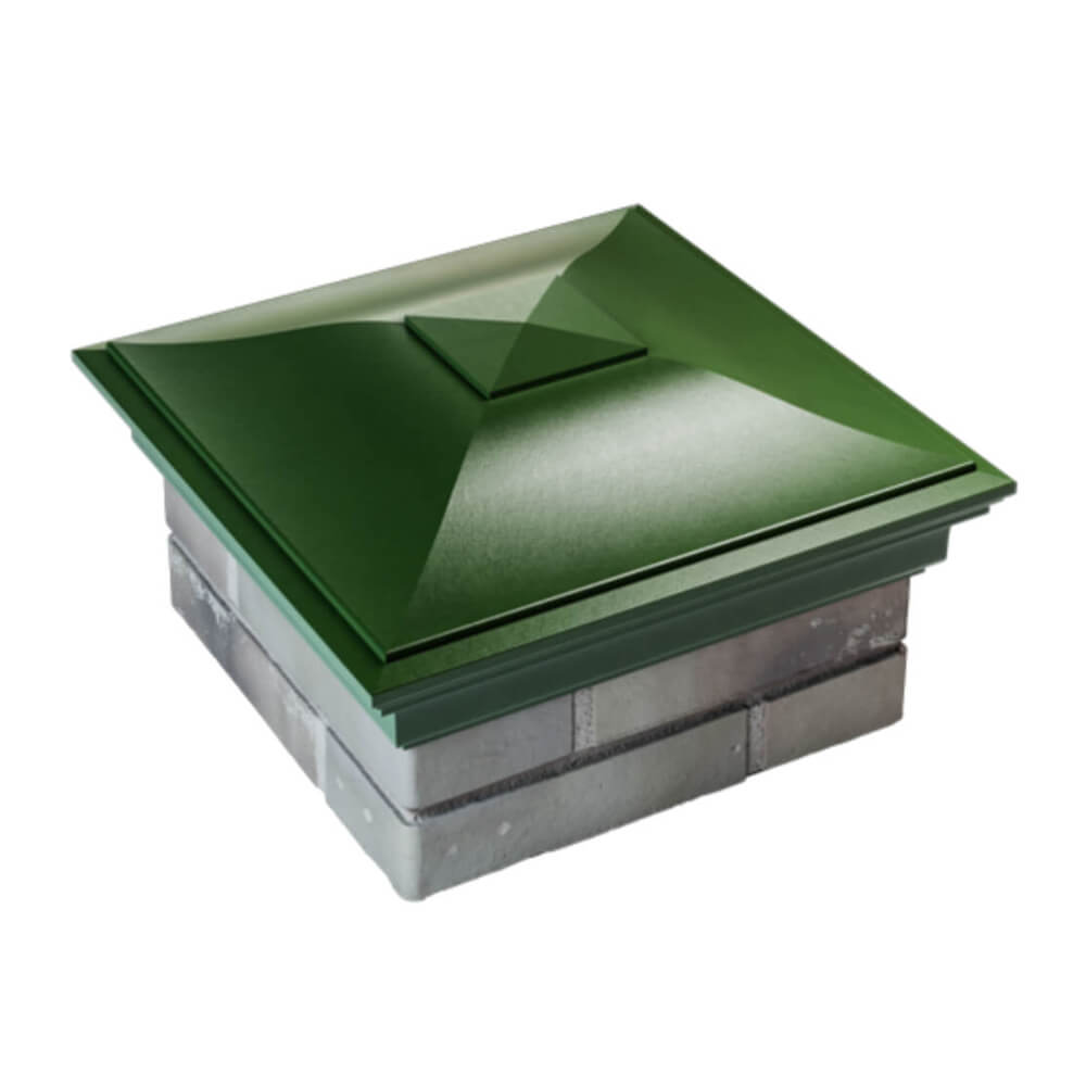 Колпак Zking Монблан Зеленый на столб 1.5х1.5 еврокирпича 0.7НФ (355х355мм) в Чите фото