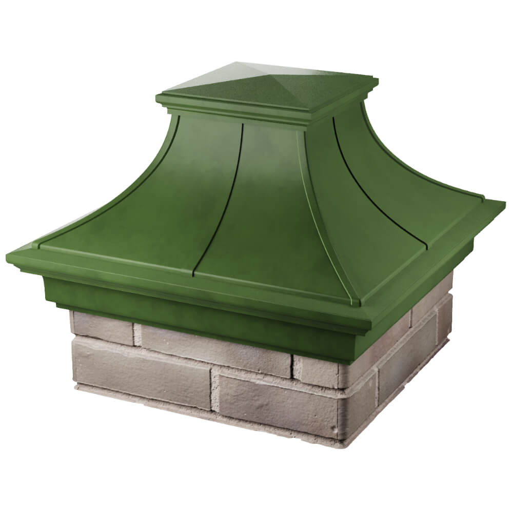 Колпак Zking Монблан Премиум Зеленый на столб 1.5х1.5 кирпича (385х385мм) в Чите фото