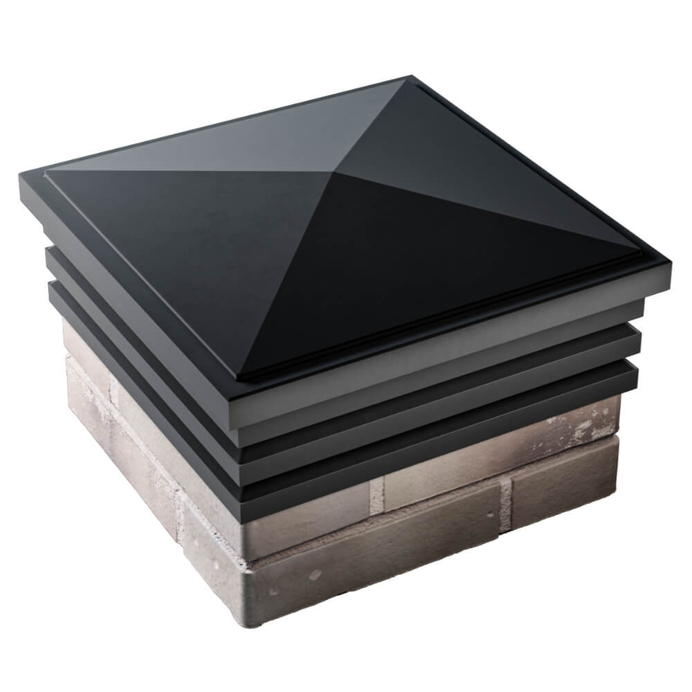 Колпак Zking Бона ХайТек Черный на столб 1.5х1.5 кирпича (385х385мм) в Чите фото