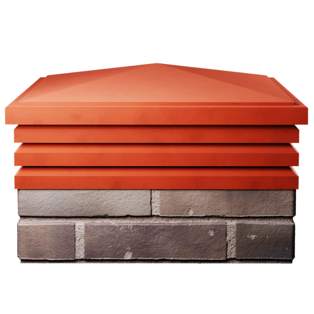 Колпак Zking Бона ХайТек Красный на столб 2х2 кирпича (513х513мм) Чита фото