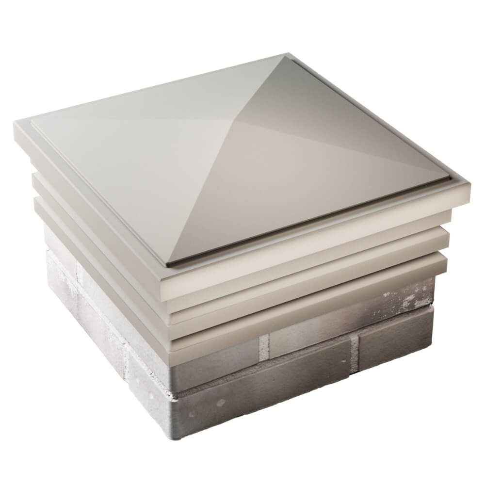 Колпак Zking Бона ХайТек Бежевый на столб 1.5х1.5 кирпича (385х385мм) в Чите фото