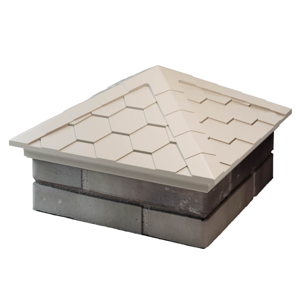 Колпак Zking Эверест Бежевый на столб 1.5х1.5 кирпича (390х390мм) в Чите фото