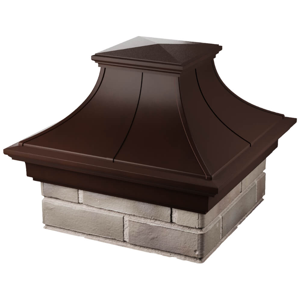 Колпак Zking Монблан Премиум Коричневый на столб 1.5х1.5 кирпича (385х385мм) в Чите фото