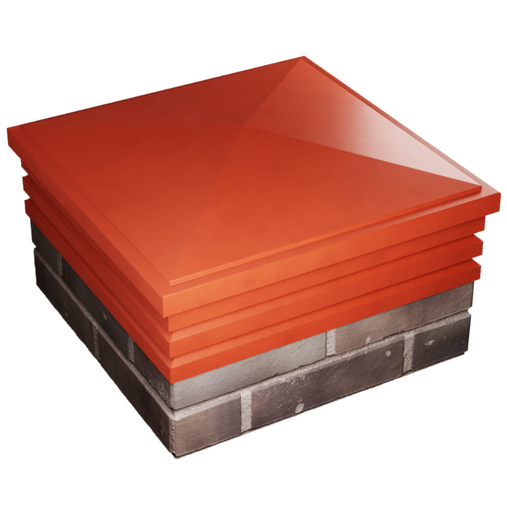 Колпак Zking Бона ХайТек Красный на столб 2х2 кирпича (513х513мм) в Чите фото