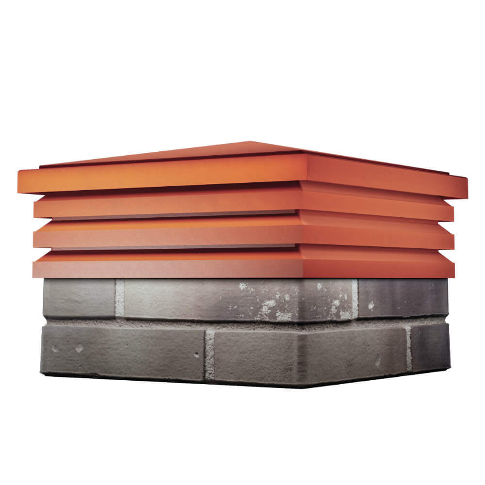 Колпак Zking Бона ХайТек Красный на столб 1.5х1.5 кирпича (385х385мм) в Чите фото