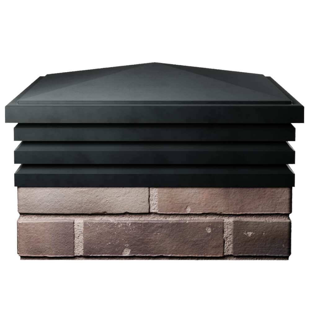 Колпак Zking Бона ХайТек Черный на столб 2х2 кирпича (513х513мм) Чита фото