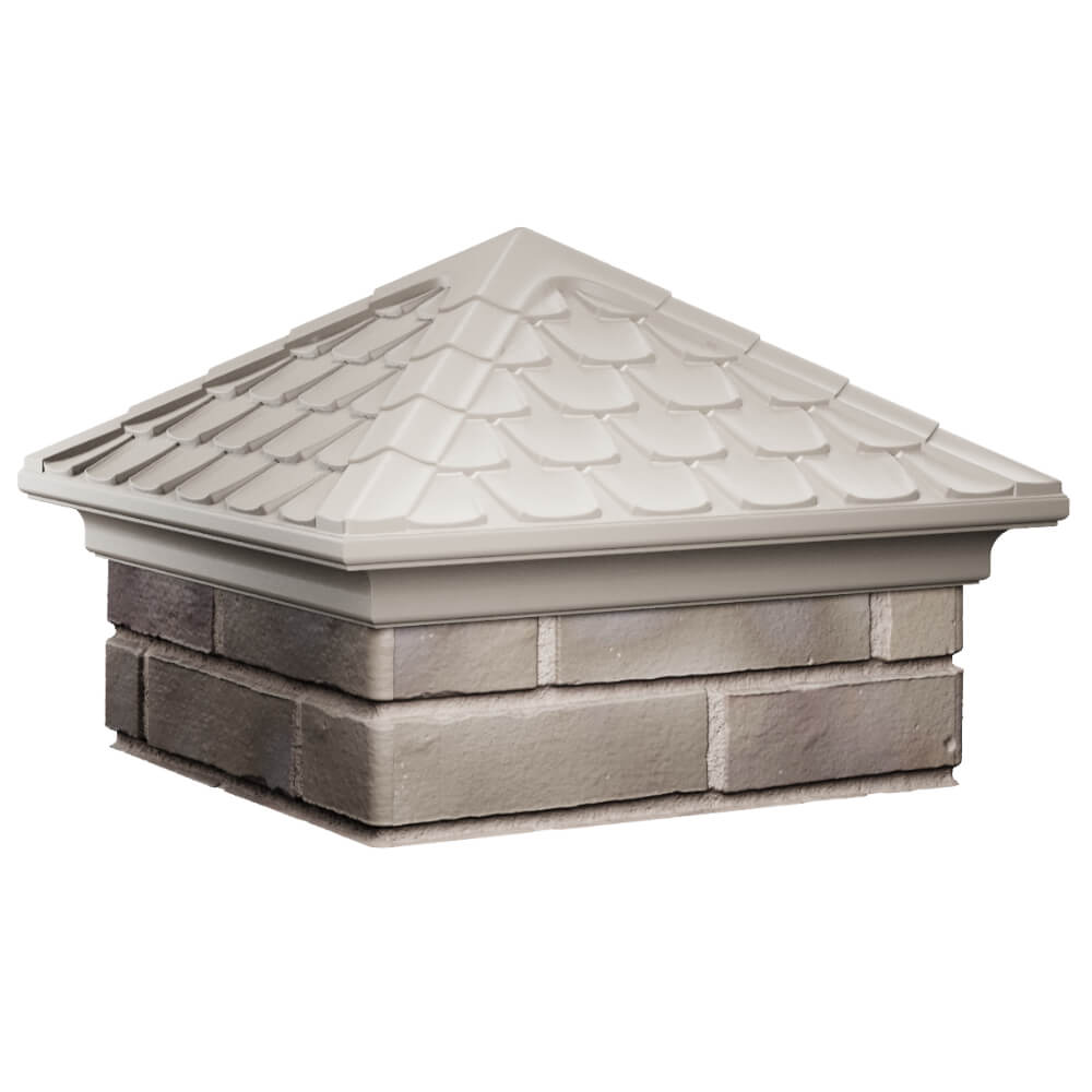 Колпак Zking Эльбрус Бежевый на столб 1.5х1.5 кирпича (385х385мм) в Чите фото