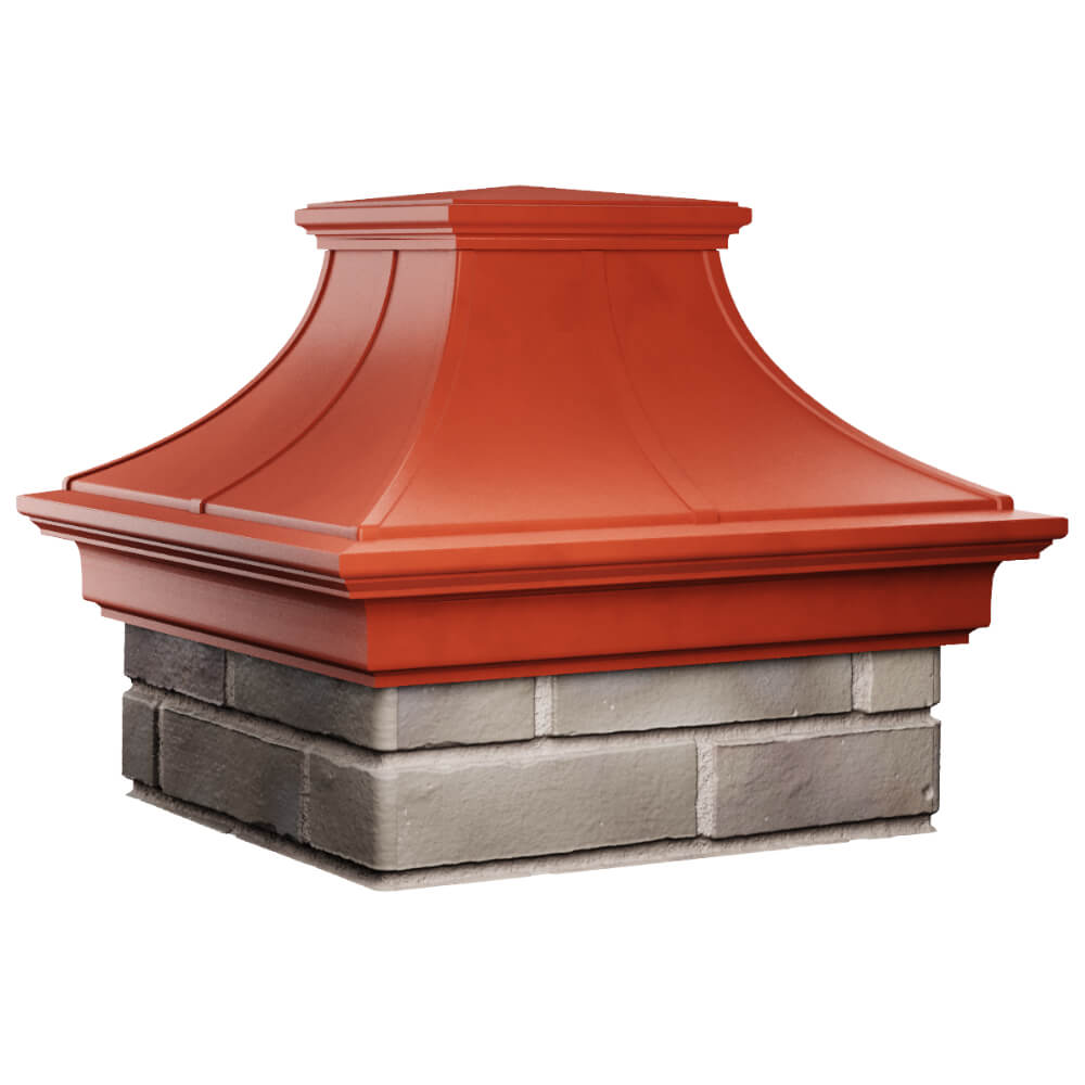 Колпак Zking Монблан Премиум Красный на столб 1.5х1.5 кирпича (385х385мм) в Чите фото
