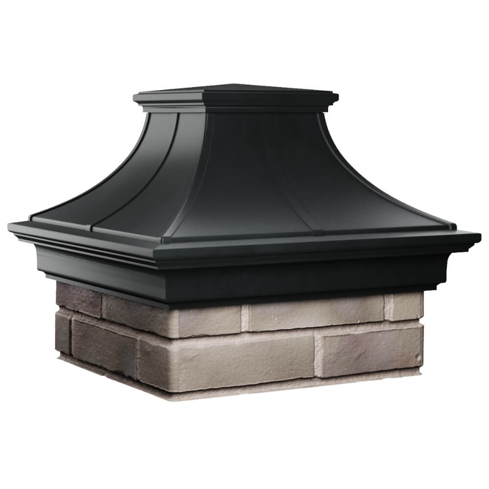 Колпак Zking Монблан Премиум Черный на столб 1.5х1.5 кирпича (385х385мм) в Чите фото