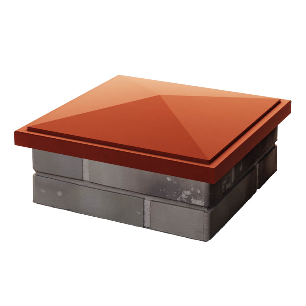 Колпак Zking БонаМоно Красный на столб 1.5х1.5 кирпича (385х385, 400х400мм) в Чите фото