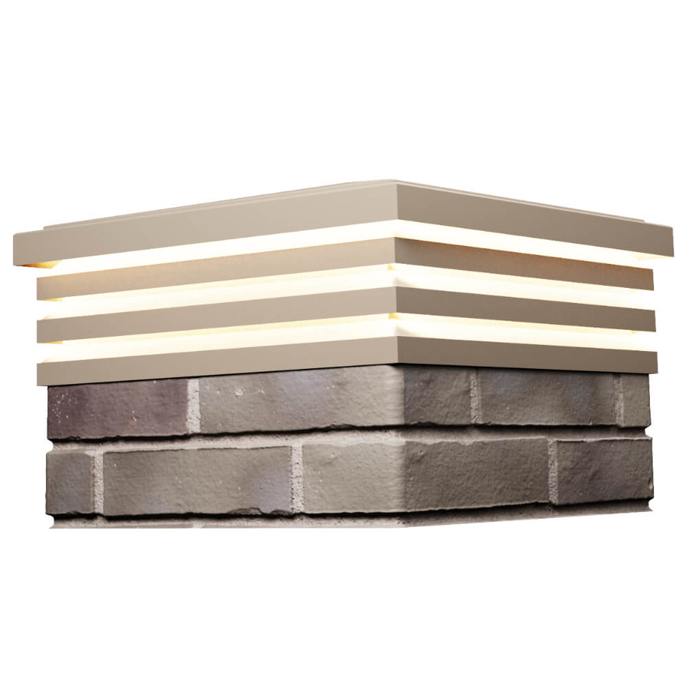 Колпак Zking Бона ХайТек Бежевый на столб 1.5х1.5 кирпича (385х385мм) с подсветкой в Чите фото