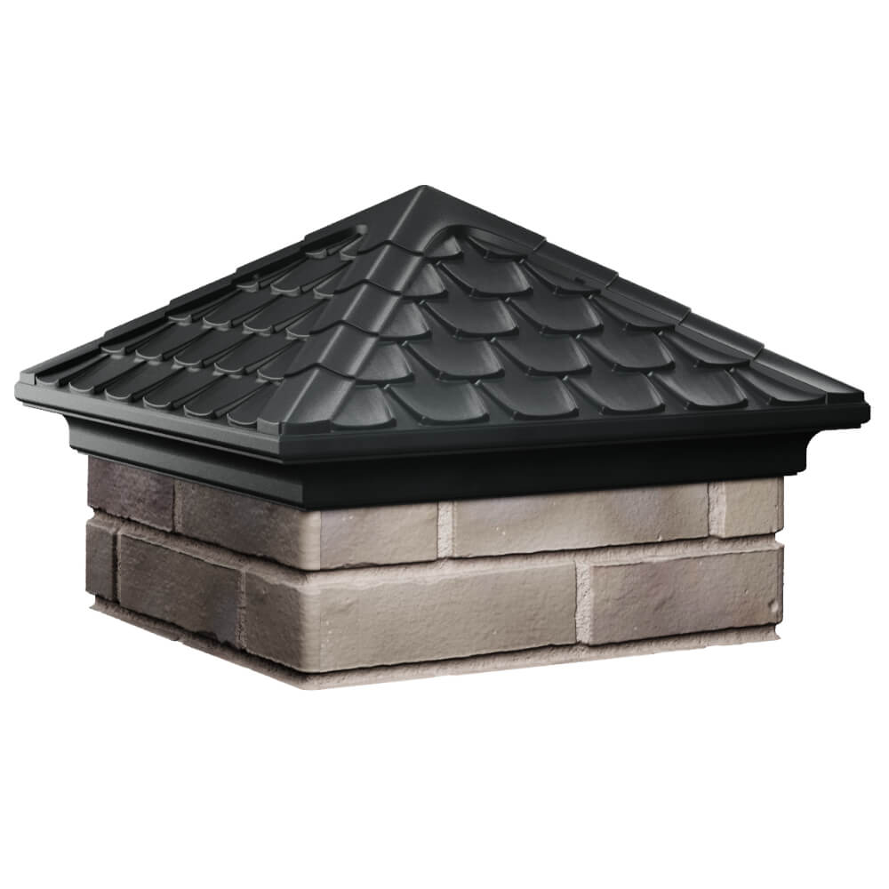 Колпак Zking Эльбрус Черный на столб 1.5х1.5 кирпича (385х385мм) в Чите фото