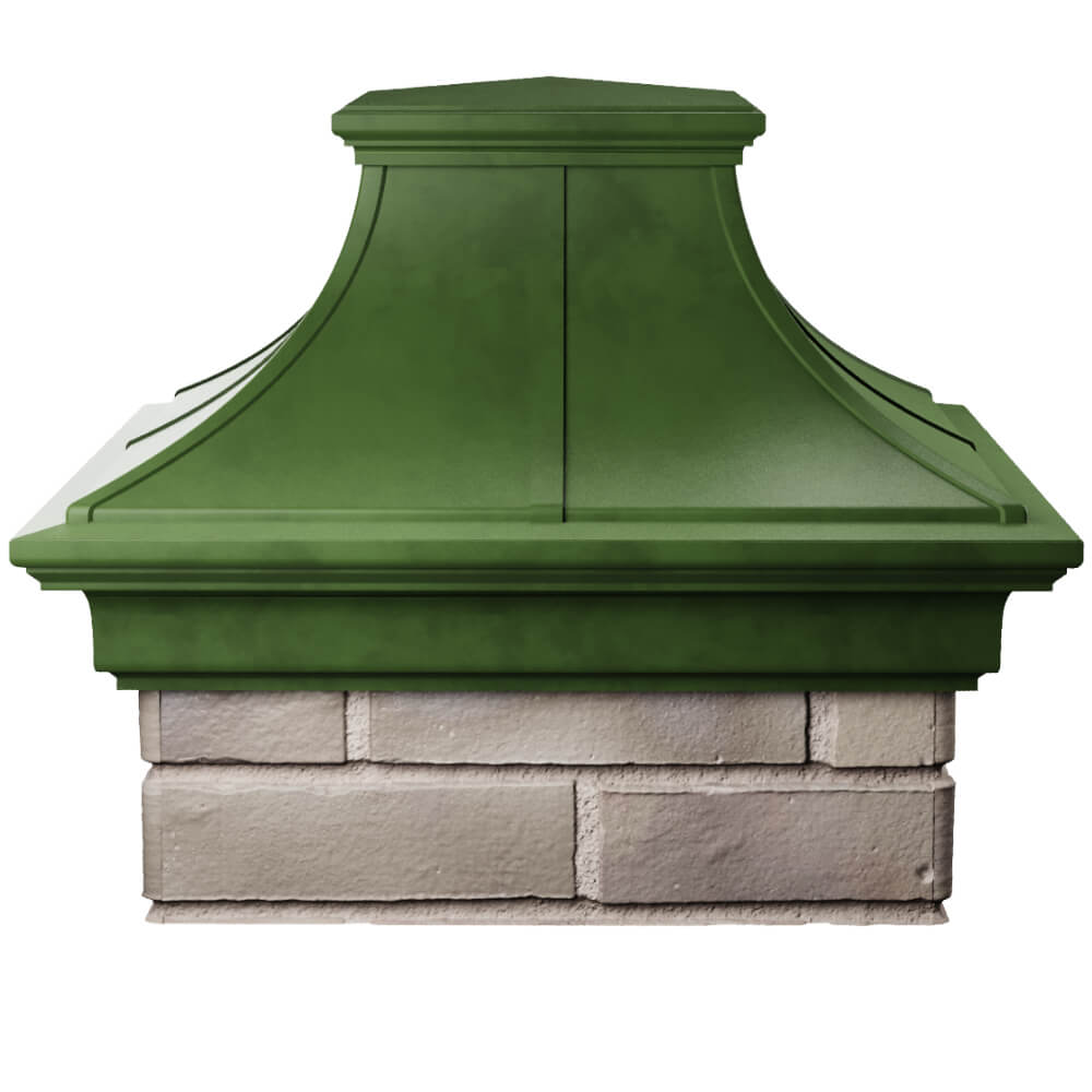 Колпак Zking Монблан Премиум Зеленый на столб 1.5х1.5 кирпича (385х385мм) Чита фото