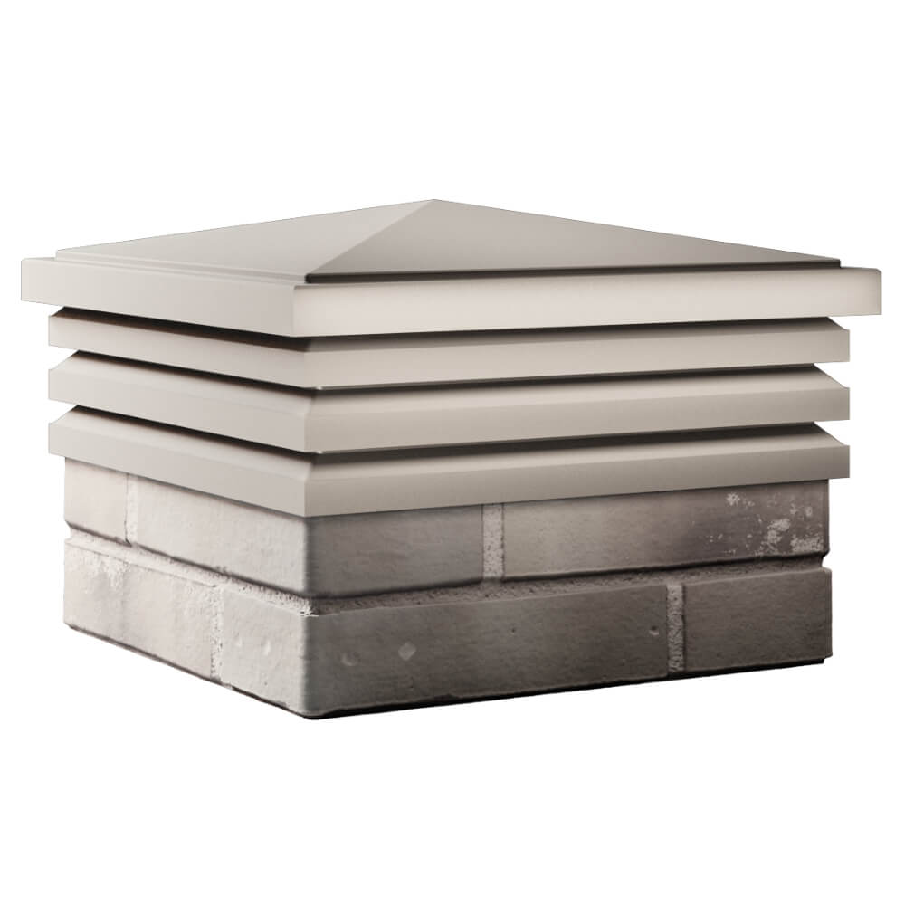 Колпак Zking Бона ХайТек Бежевый на столб 1.5х1.5 кирпича (385х385мм) в Чите фото