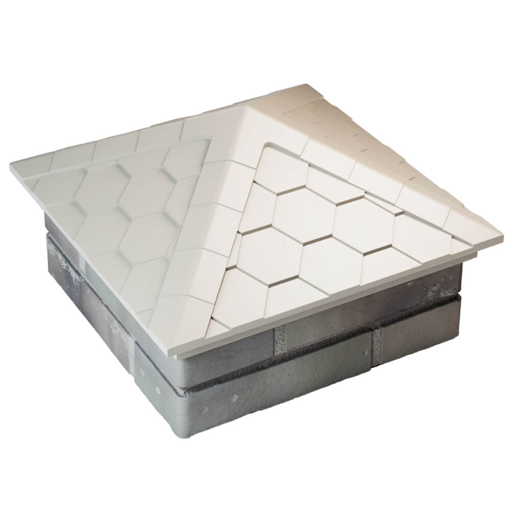 Колпак Zking Эверест Бежевый на столб 1.5х1.5 кирпича (390х390мм) в Чите фото