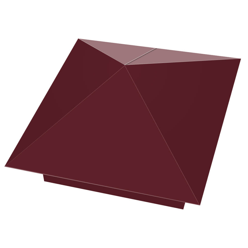 Колпак металлический 390х390мм RAL3005 Красное Вино заборный Чита фото