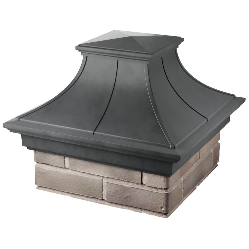Колпак Zking Монблан Премиум Серый на столб 1.5х1.5 кирпича (385х385мм) в Чите фото