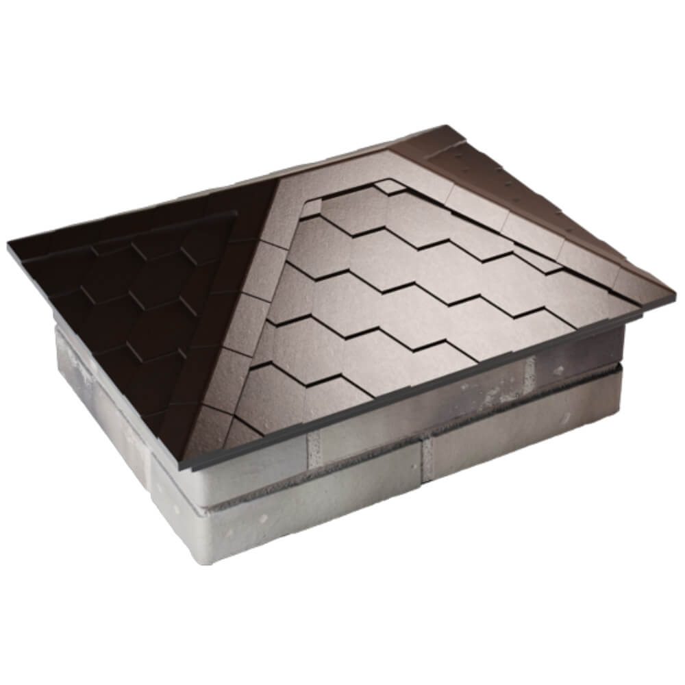 Колпак Zking Эверест Коричневый на столб 2х1.5 кирпича (520х390мм) Чита фото