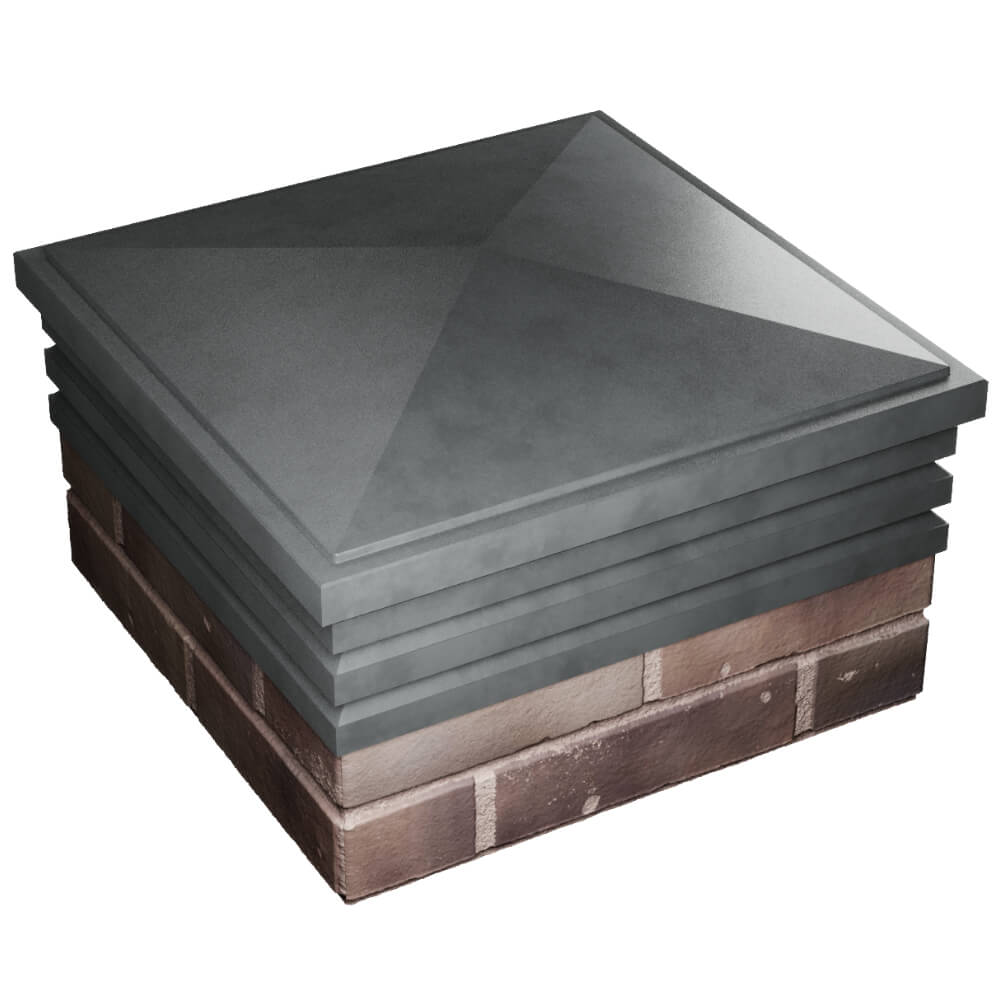 Колпак Zking Бона ХайТек Серый на столб 2х2 кирпича (513х513мм) в Чите фото