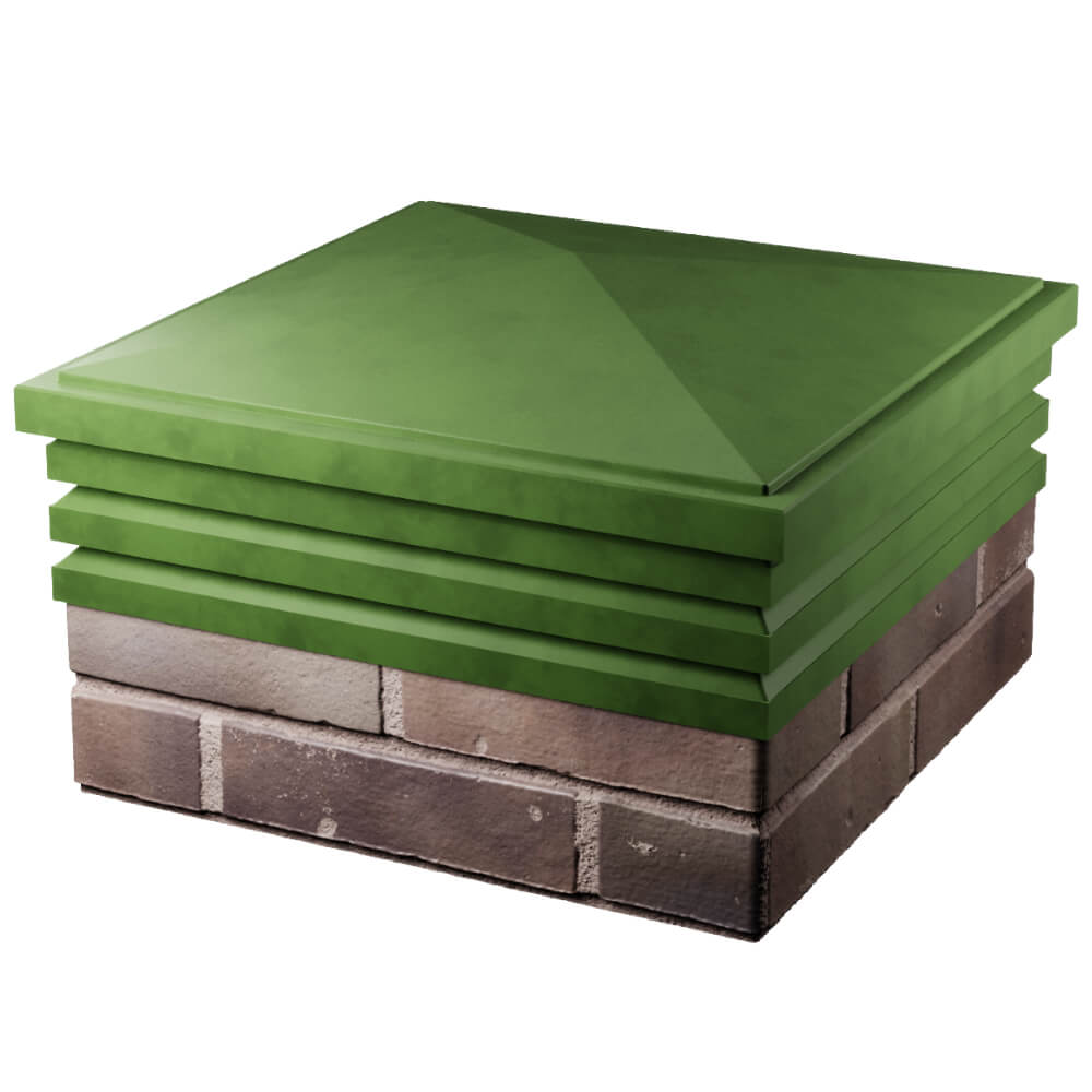 Колпак Zking Бона ХайТек Зеленый на столб 2х2 кирпича (513х513мм) в Чите фото