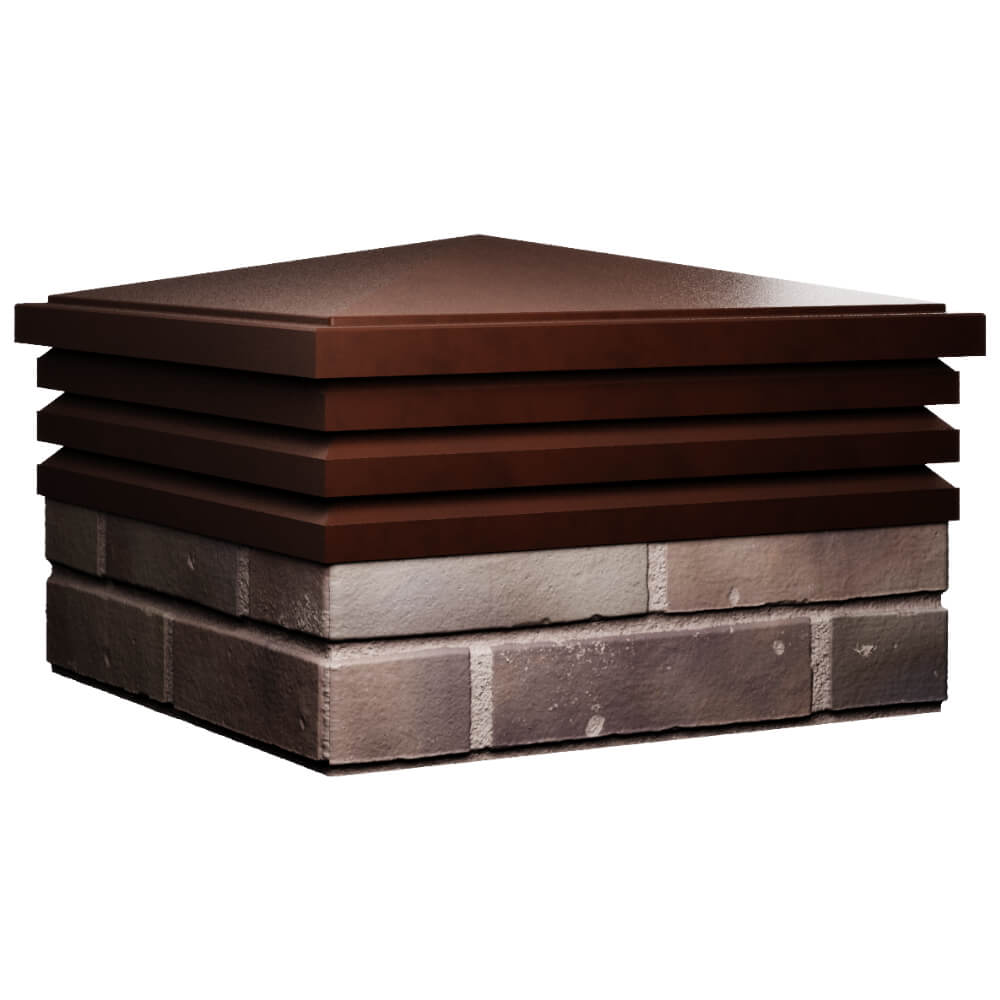 Колпак Zking Бона ХайТек Коричневый на столб 2х2 кирпича (513х513мм) в Чите фото