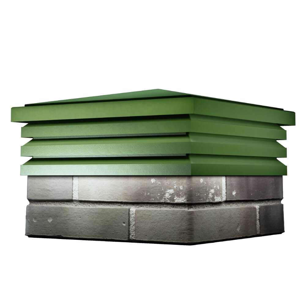 Колпак Zking Бона ХайТек Зеленый на столб 1.5х1.5 кирпича (385х385мм) в Чите фото