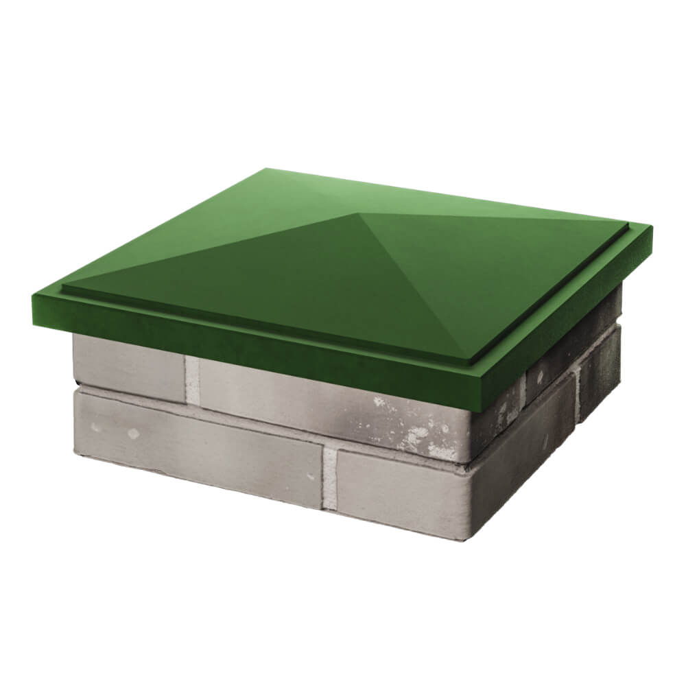 Колпак Zking БонаМоно Зеленый на столб 1.5х1.5 кирпича (385х385, 400х400мм) в Чите фото