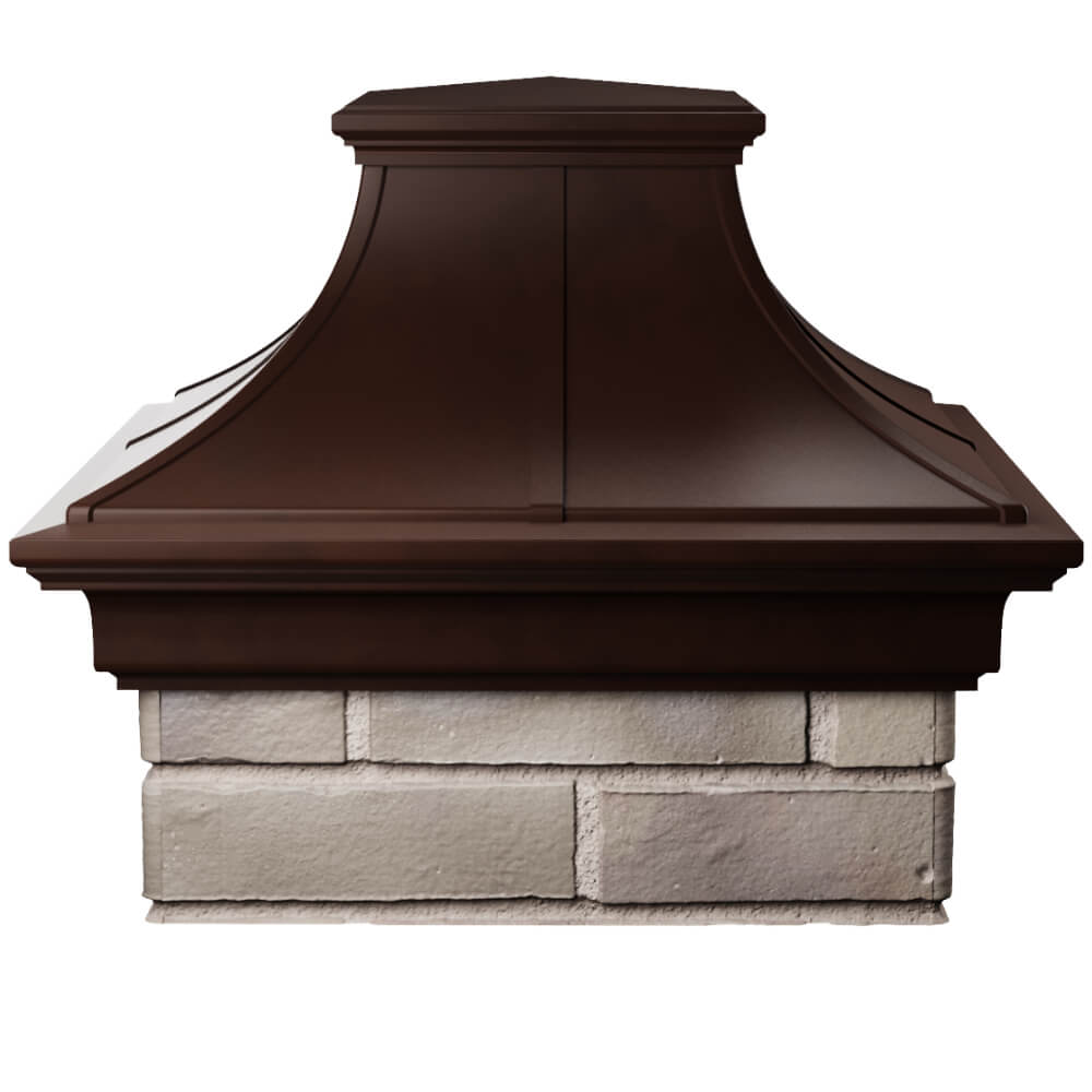 Колпак Zking Монблан Премиум Коричневый на столб 1.5х1.5 кирпича (385х385мм) Чита фото