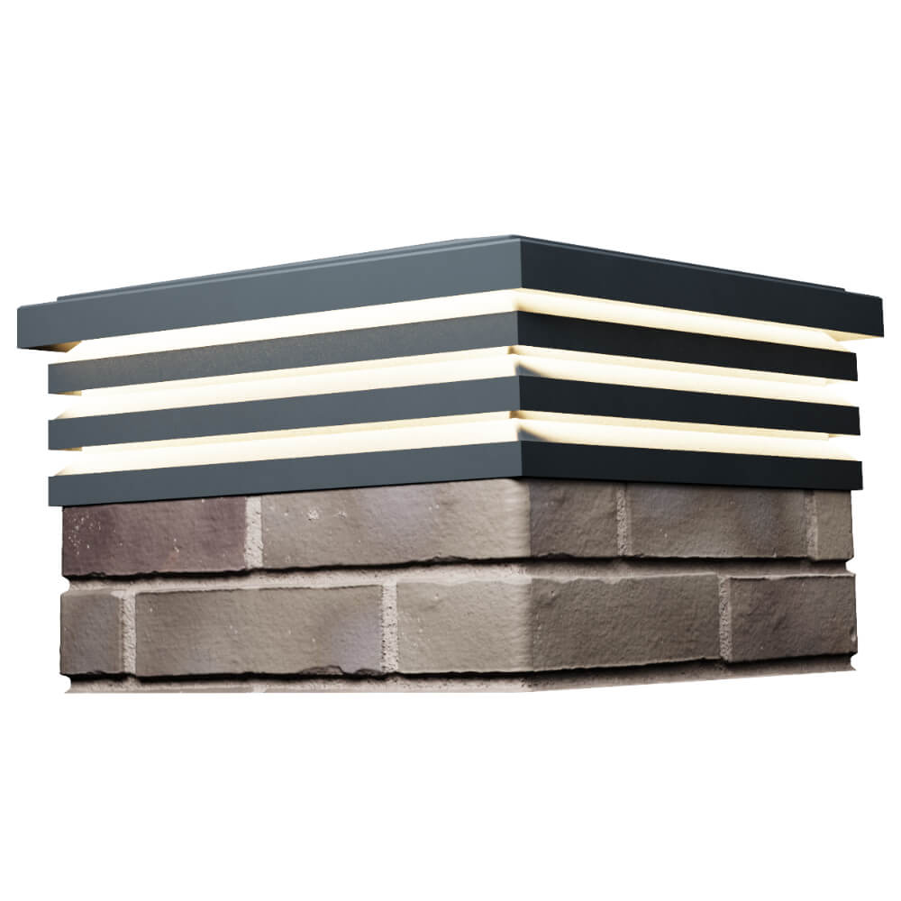 Колпак Zking Бона ХайТек Серый на столб 1.5х1.5 кирпича (385х385мм) с подсветкой в Чите фото