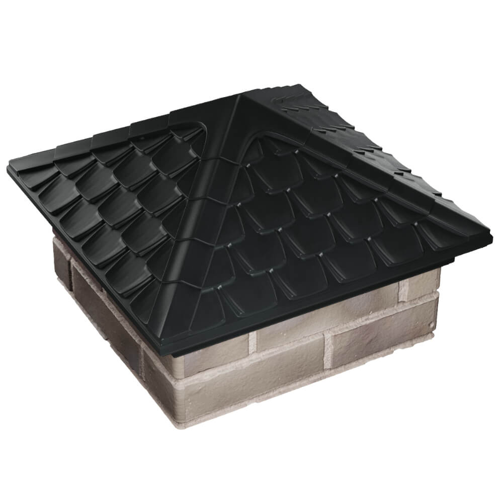 Колпак Zking Эльбрус Черный на столб 1.5х1.5 кирпича (385х385мм) в Чите фото