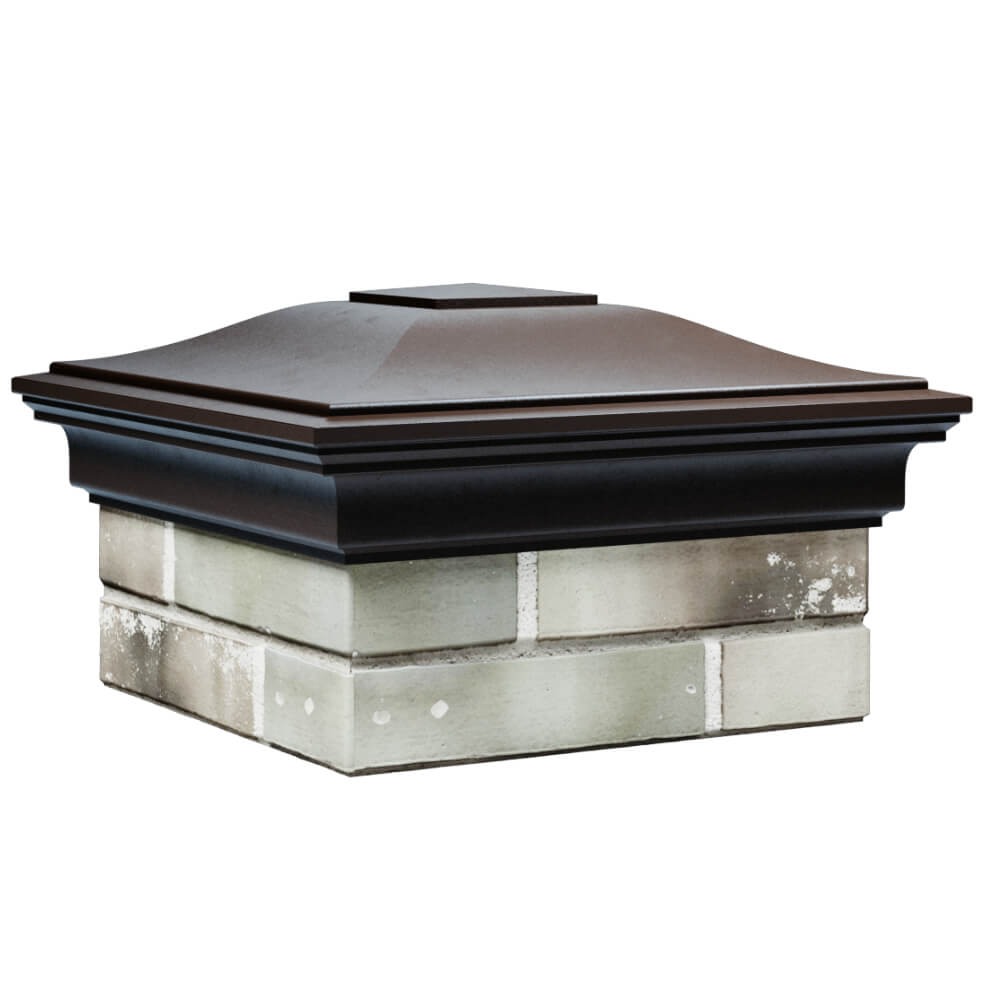 Колпак Zking Монблан Коричневый на столб 1.5х1.5 кирпича (385х385мм) в Чите фото