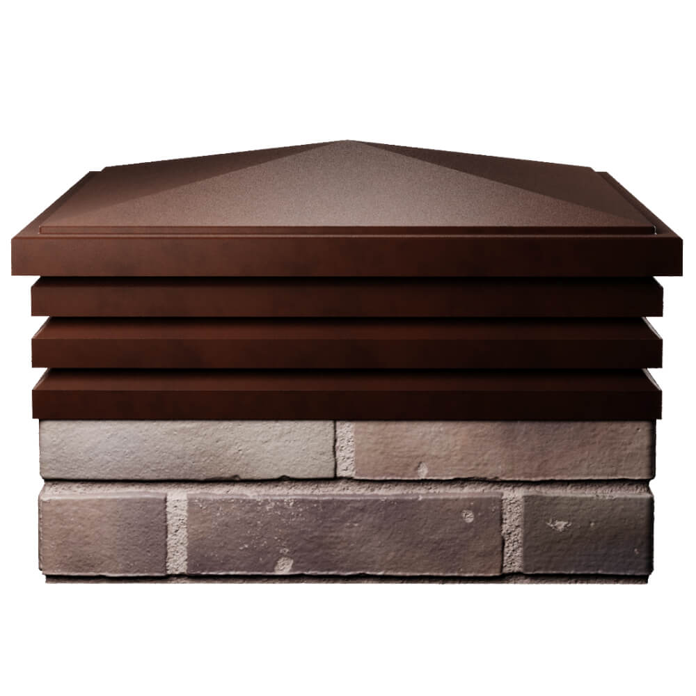 Колпак Zking Бона ХайТек Коричневый на столб 2х2 кирпича (513х513мм) Чита фото