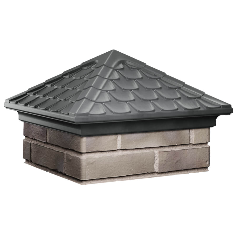 Колпак Zking Эльбрус Серый на столб 1.5х1.5 кирпича (385х385мм) в Чите фото