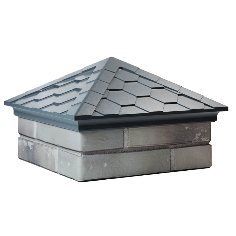 Колпак Zking Эверест Серый на столб 1.5х1.5 кирпича (390х390мм) в Чите фото