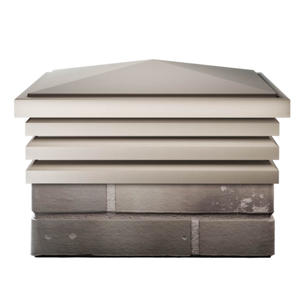 Колпак Zking Бона ХайТек Бежевый на столб 1.5х1.5 кирпича (385х385мм) Чита фото