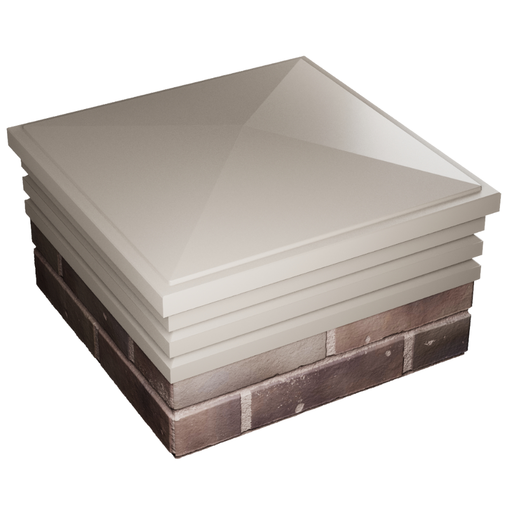 Колпак Zking Бона ХайТек Бежевый на столб 2х2 кирпича (513х513мм) в Чите фото