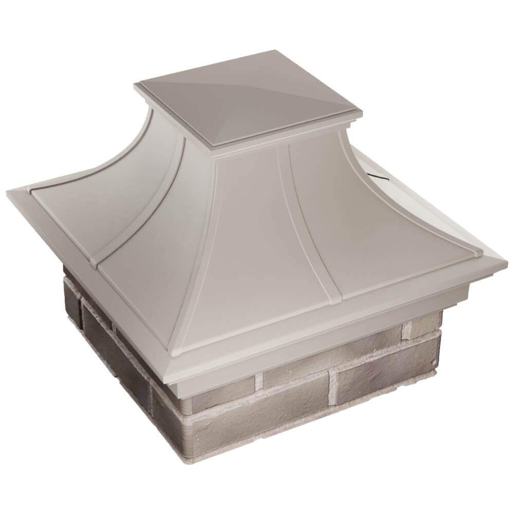 Колпак Zking Монблан Премиум Бежевый на столб 1.5х1.5 кирпича (385х385мм) в Чите фото