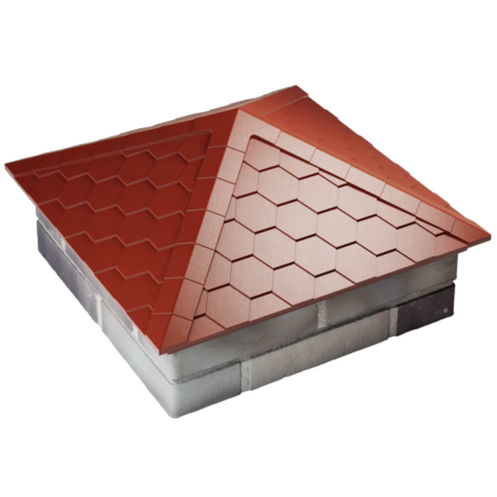 Колпак Zking Эверест Красный на столб 2х2 кирпича (535х535мм) Чита фото